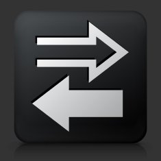 Black Square Button with Exchange Icon