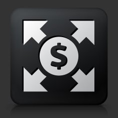 Black Square Button with Money Circulation Icon N2