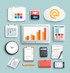 Workplace office and business work elements set N3