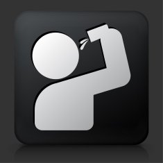 Black Square Button with Drinking Shot Icon