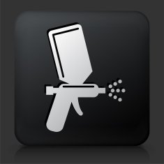 Black Square Button with Paint Spray