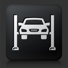Black Square Button with Car Repair