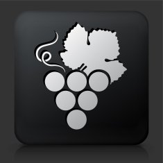 Black Square Button with Grape