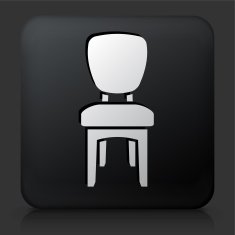 Black Square Button with Cushion Dining Chair