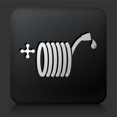 Black Square Button with Garden Hose