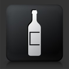 Black Square Button with Alcohol Bottle N13
