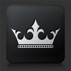 Black Square Button with Crown Icon N23