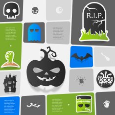 Halloween flat infographic N285