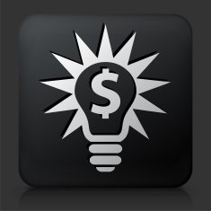 Black Square Button with Money Idea