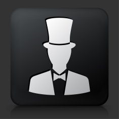 Black Square Button with Magician N2