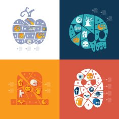 Halloween flat infographic N286