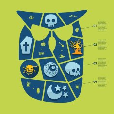 Halloween flat infographic N287