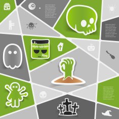 Halloween flat infographic N288
