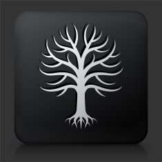 Black Square Button with Tree Icon N17