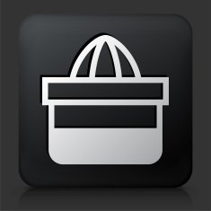 Black Square Button with Juice Squeezer Icon