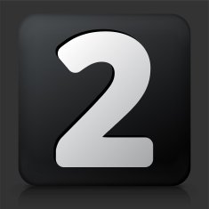Black Square Button with Number Two