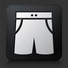 Black Square Button with Trunks