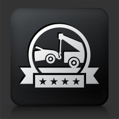 Black Square Button with Towing Badge
