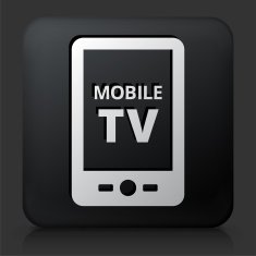 Black Square Button with Mobile TV