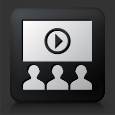 Black Square Button with Online Audience