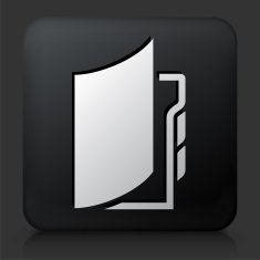Black Square Button with Files Icon N3