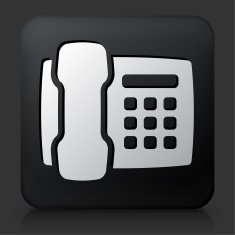 Black Square Button with Telephone Icon N9