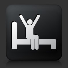 Black Square Button with Waking Up N2