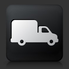 Black Square Button with Truck Icon N6