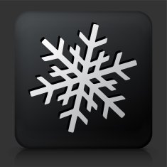 Black Square Button with Snowflake Icon