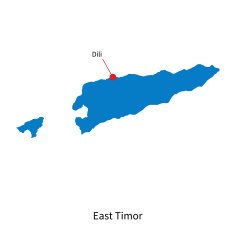 Detailed vector map of East Timor and capital city Dili N2