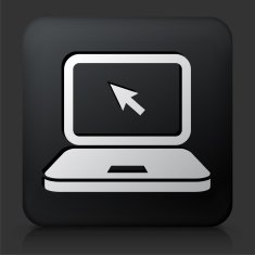 Black Square Button with Laptop Icon N6