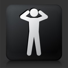 Black Square Button with Headache Icon