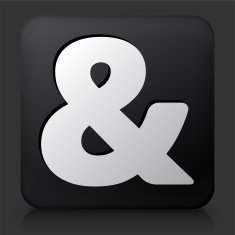 Black Square Button with & Sign