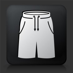 Black Square Button with Shorts