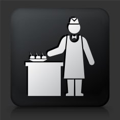 Black Square Button with Sales Associate