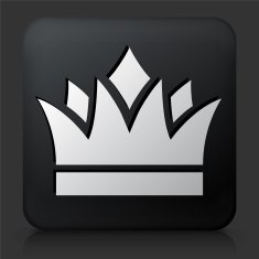 Black Square Button with Crown Icon N24