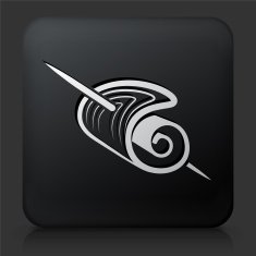 Black Square Button with Cold Cuts Icon
