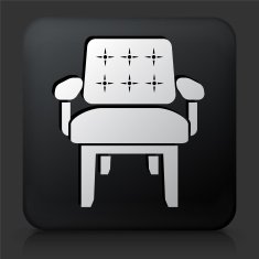 Black Square Button with Chair