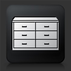Black Square Button with Filing Cabinet