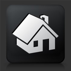 Black Square Button with House Icon N11