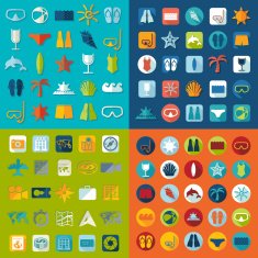 Set of summer tourism icons N508