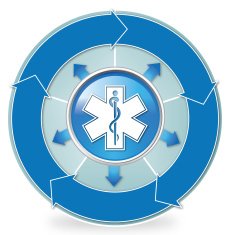 Caduceus Icon with six arrows cycle N2