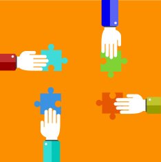 Vector flat modern puzzle background