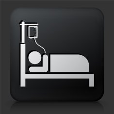 Black Square Button with Patient on IV N2