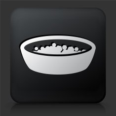Black Square Button with Bowl & Deposits