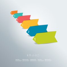 Colorful arrows diagram with text fields Infographic vector