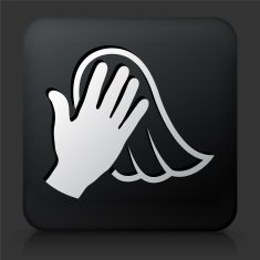 Black Square Button with Dusting Icon