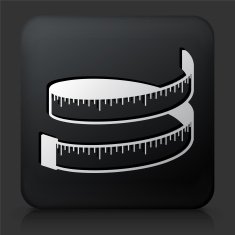 Black Square Button with Measuring Tape N2