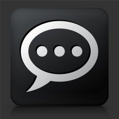 Black Square Button with Chat Bubble