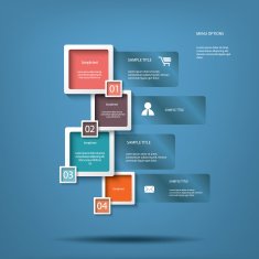 White squares menu options vector illustration suitable for infographics N3